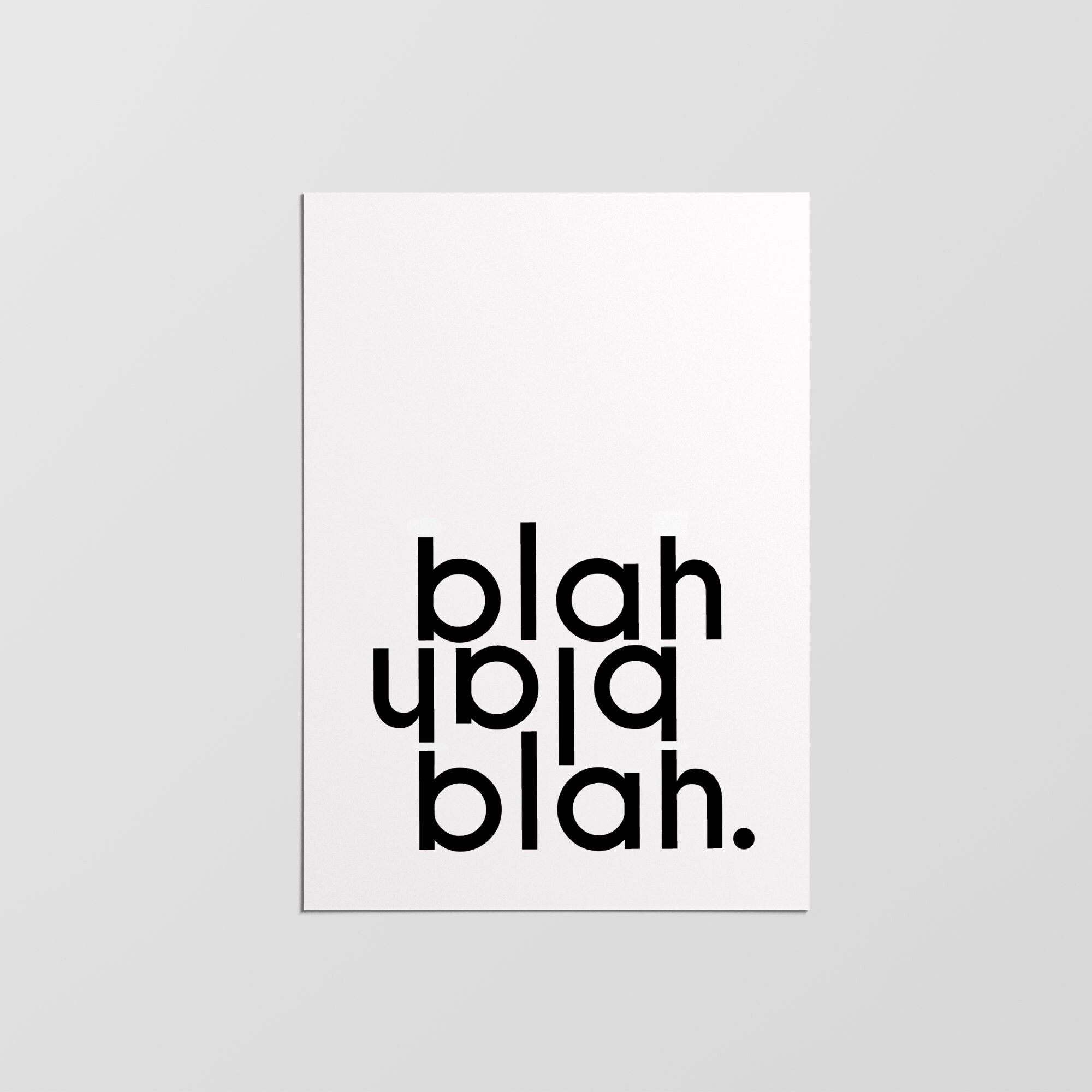 Affiche Blah Blah, Impression Minimaliste, Design Moderne, Décoration Intérieure, Art Mural, Murale,