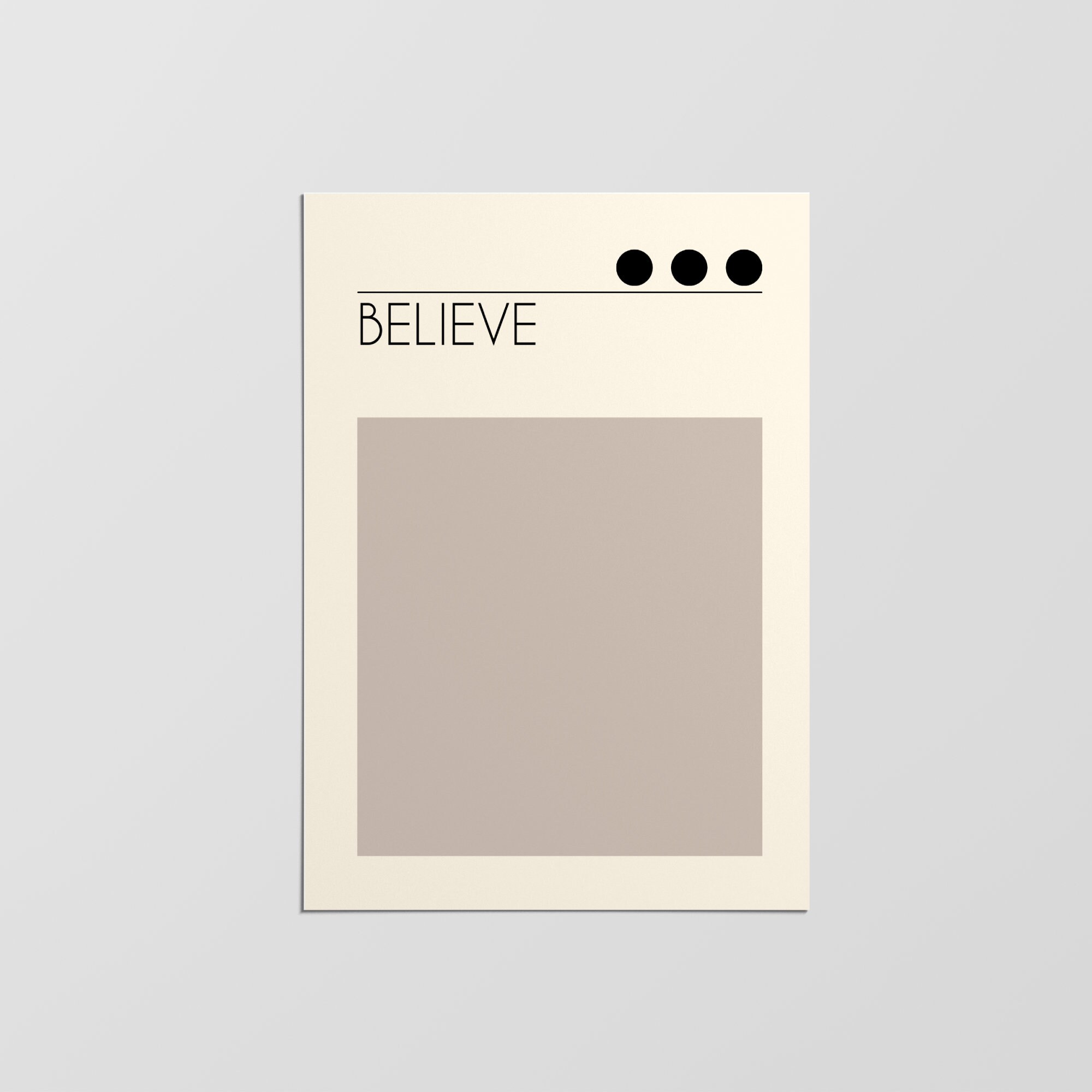 Believe Print, Impression d'art Mural Moderne, Minimaliste Tendance Maintenant, Design Décoration In