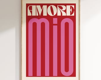 Inspired Music Print, Amore Mio Print, Music Print, Lyrics Poster, Gig Print, Indie Rock Gift Poster Art, Concert Poster, Gift, Amore Mio