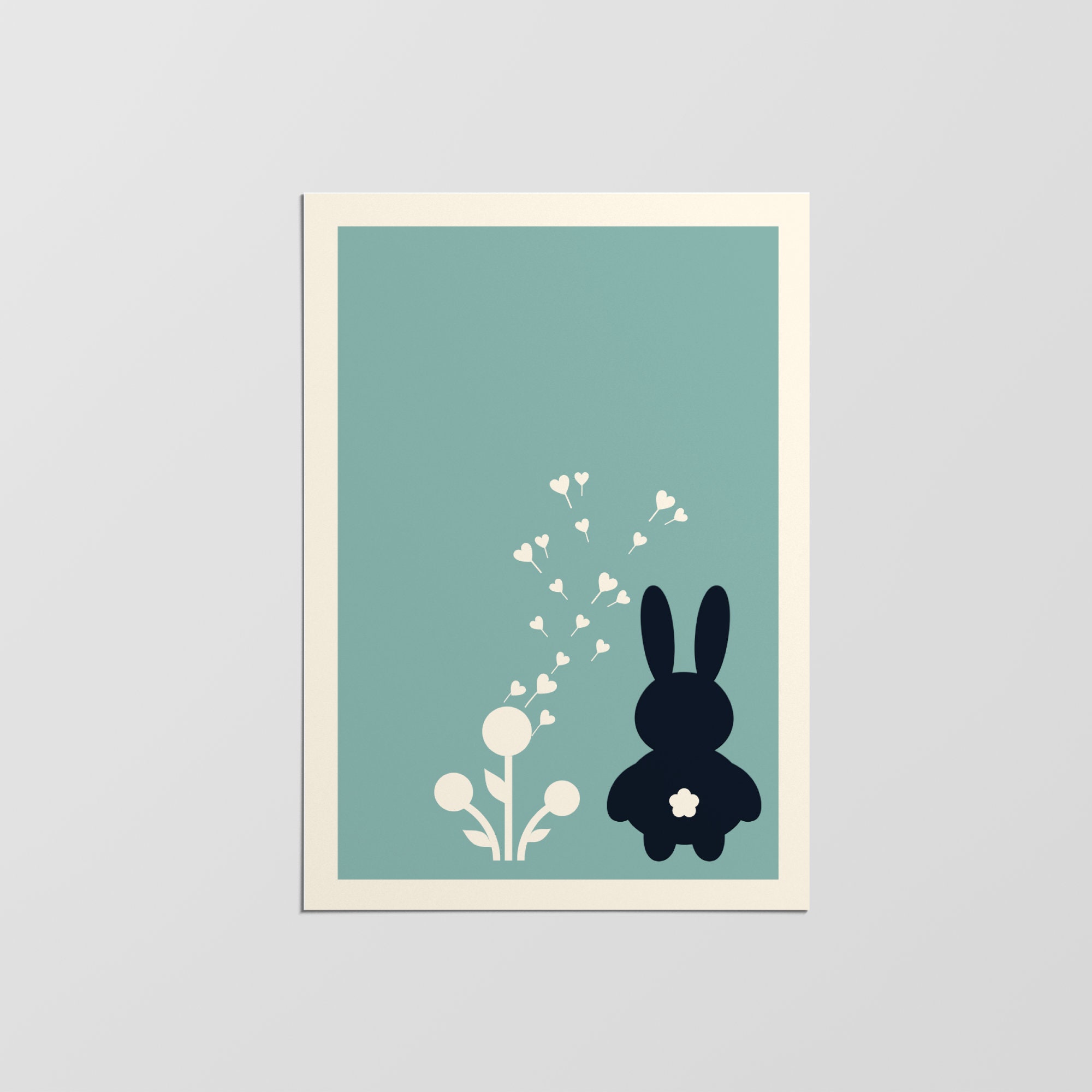 Affiche de Lapin Drôle, Art Mural Illustration Mignon, Affiche Chambre d'enfant Moderne, Cadeau Pour