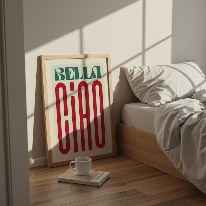 Bella Ciaoプリント：モダンで大胆なタイポグラフィのウォールアート 画像 10