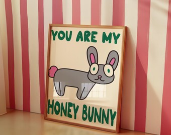Honey Bunny Kids Room Poster: Playful Children's Wall Art