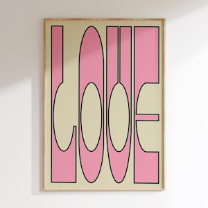 LOVE Wall Art Print, Bold Print, Modern Typography Print, Home Decor, Quote Art Print, Typography Prints, Simple Typography, Bold