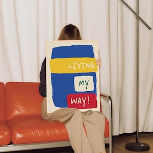 Życie po swojemu Inspirujące wydruki, pozytywne wibracje, nowoczesny wydruk typograficzny, wystrój pokoju, wydruk artystyczny z cytatem