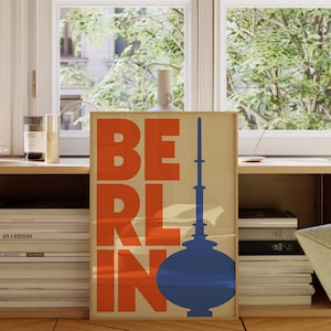 City Art, Berlin Print, Berlin Poster, Germany  Cityscape, City Poster, Mid Century Modern, Travel Poster, Home Decor, Wall Art