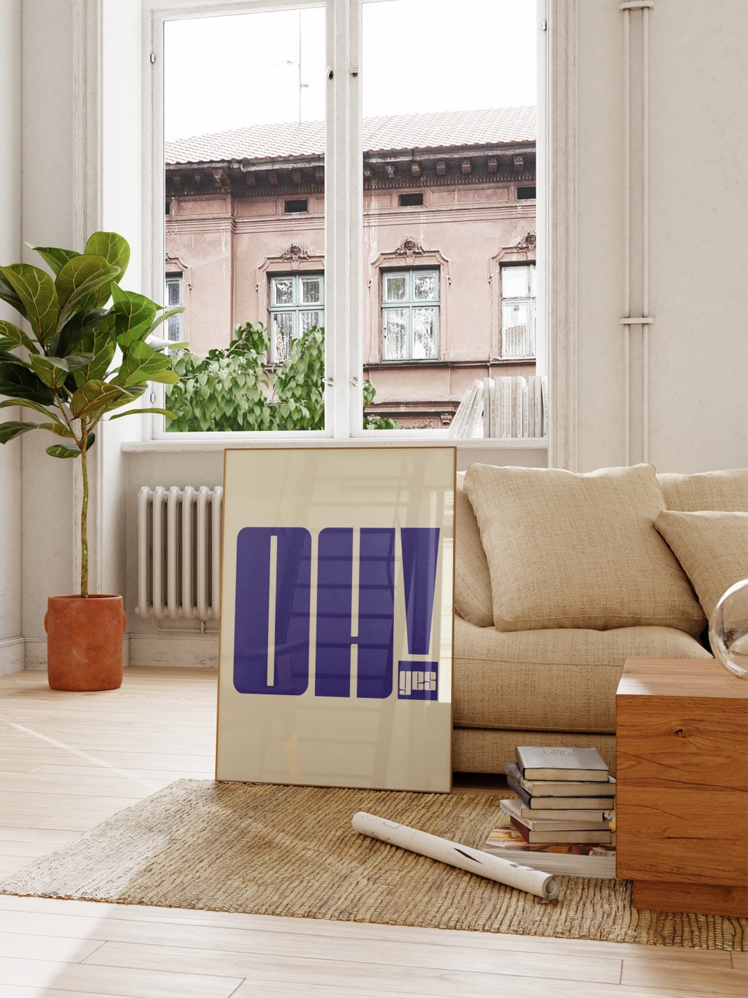 Oh Yes Wall Art Print Yes Print Modern Typography Print Etsy