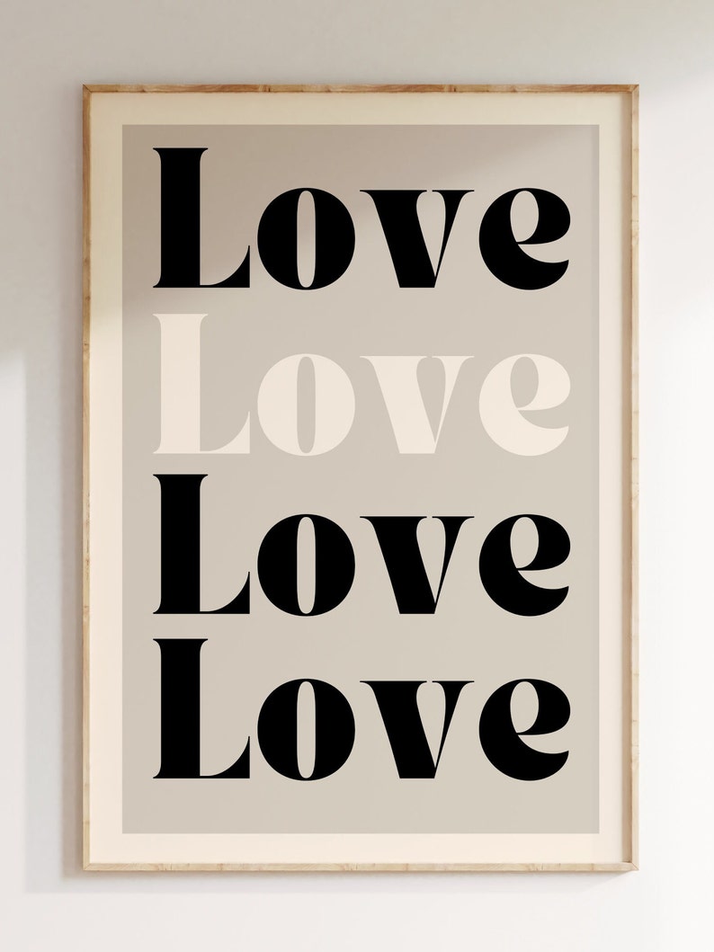 Love Letters Poster, Love, Print Letters, Couple poster, Home Deco, Wall Art, Wall Decor, Typography Prints, Bold Print, Couple gift 1