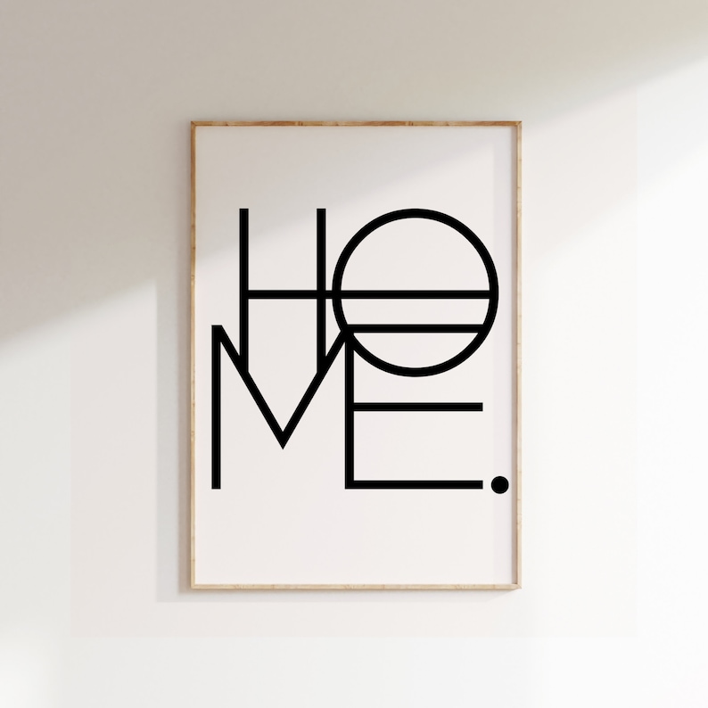 Home Poster, Minimalist Print, Modern Design Print, Home Decor, Wall Art, Wall Decor, Typography Prints, Simple Typography, Simple Word image 1