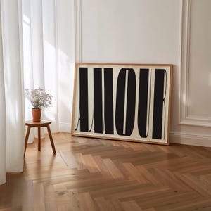 Amour Love Typography Print: Modern Bold Wall Art image 6