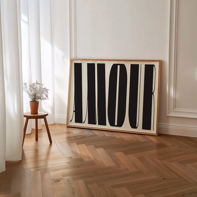 Amour Love Typography Print: Modern Bold Wall Art image 6