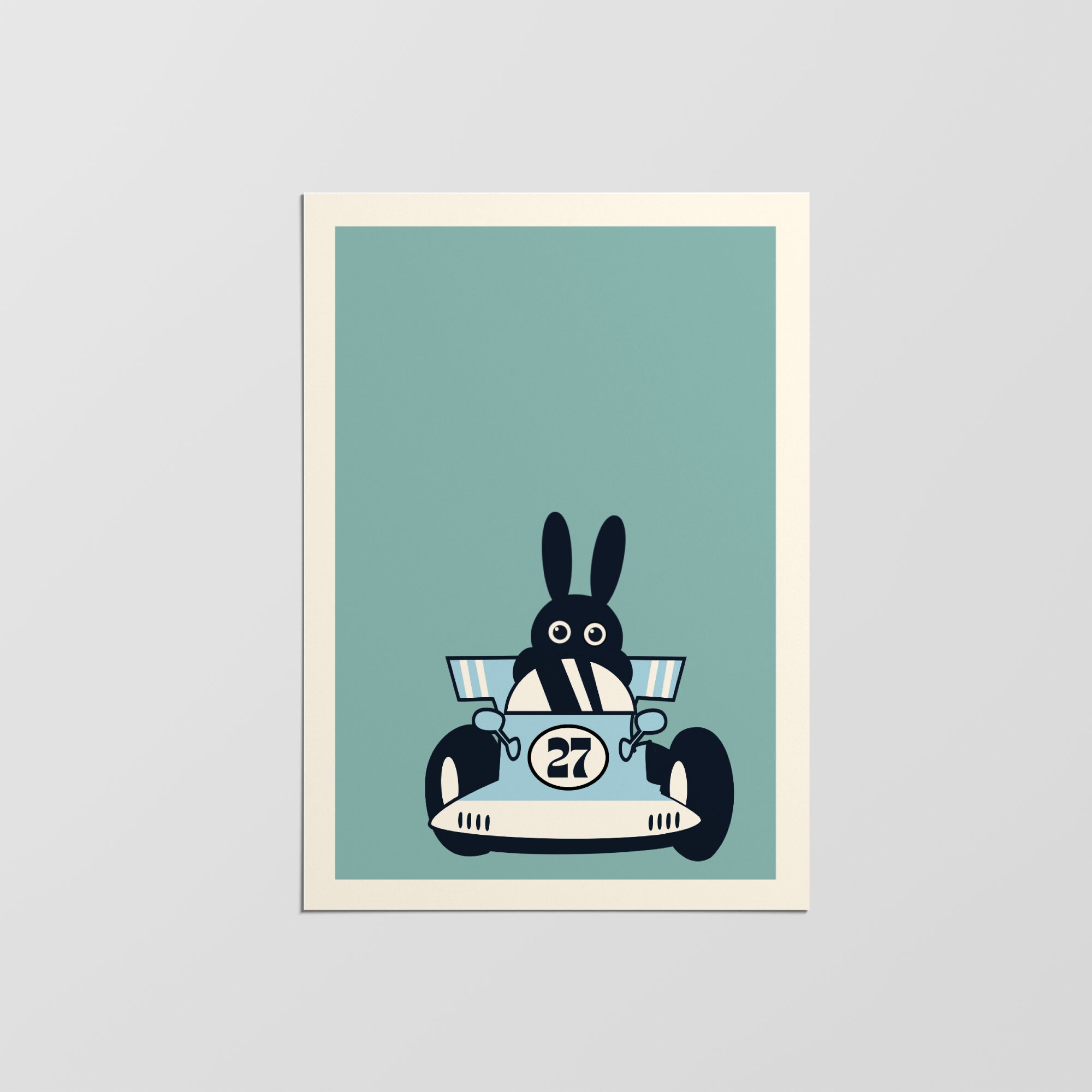 Affiche de Lapin Drôle, Art Mural Illustration Mignon, Affiche Chambre d'enfant Moderne, Cadeau Pour