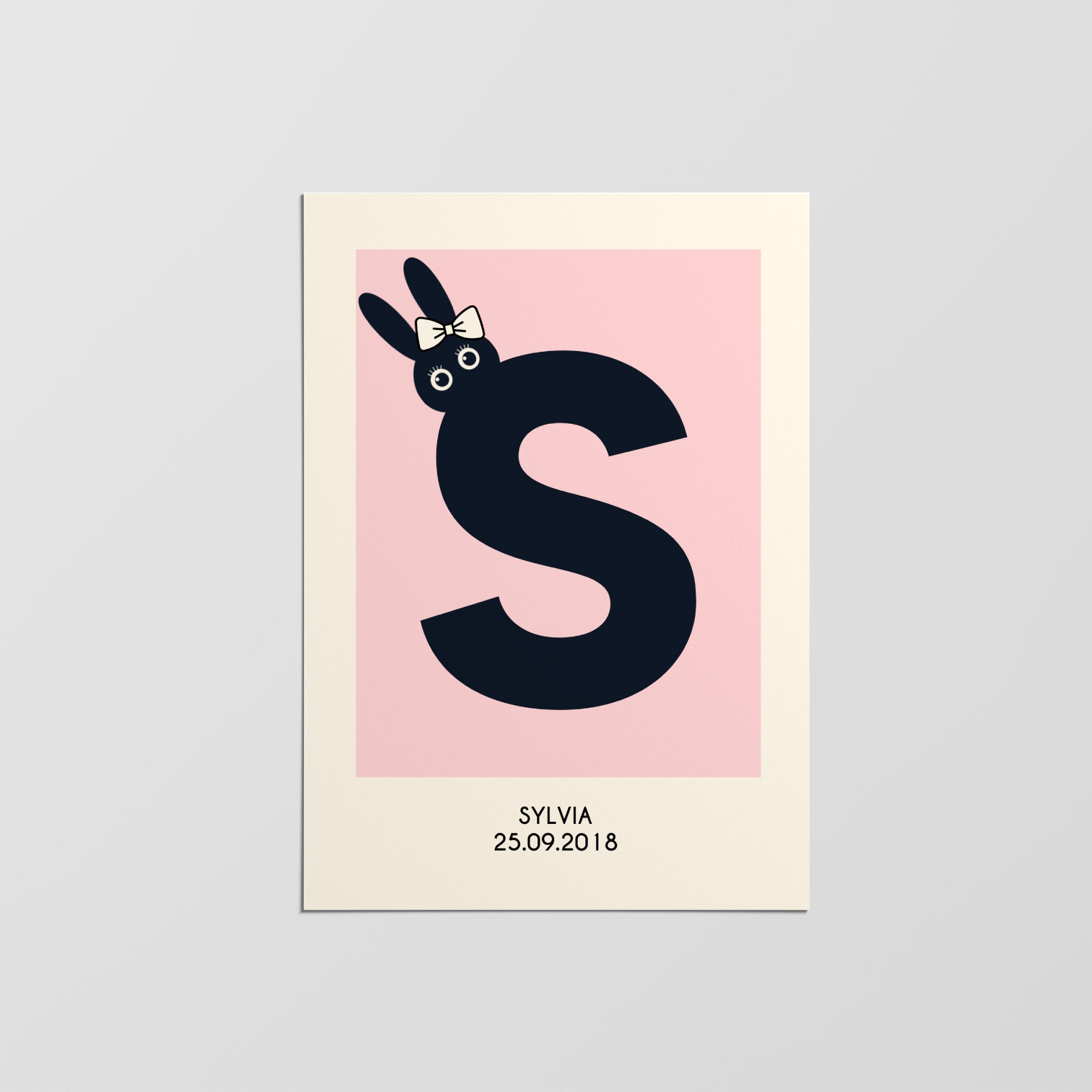 Impression Personnalisée Du Nom Initial de La Crèche, Impression Décor Pépinière, Art Mural Personna