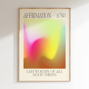 AFFIRMATION AURA Print, Aura Gradient, Pastel Aura Art Print, Spiritual Art, Affirmation Aura Poster, Pastel Ombre Posters, Retro Wall Art