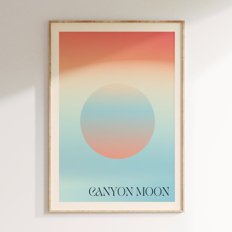 Inspired Music Print, Song Lyrics Print, Music Gift, Canyon Moon Unframed Indie Rock Art, Gig Poster, Wall Deco, Concert Poster 2