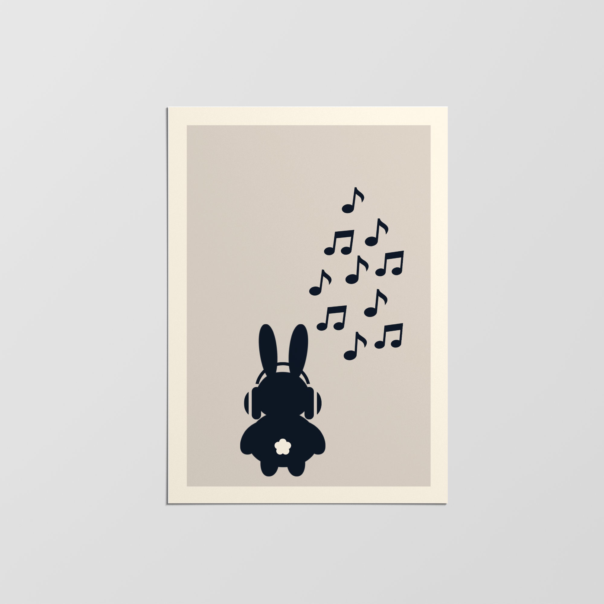 Affiche de Lapin Drôle, Art Mural Illustration Mignon, Affiche Chambre d'enfant Moderne, Cadeau Pour