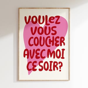 Inspired Music Print, Voulez-vous coucher avec moi, Lyrics Poster, Gig Print, Rock Pop Disco Music, Gift Poster Art, Retro Disco, Pop 70's