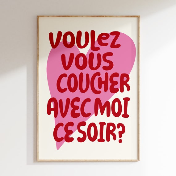 Voulez-vous Coucher Avec Moi Lyrics Print: Retro Disco Poster Art