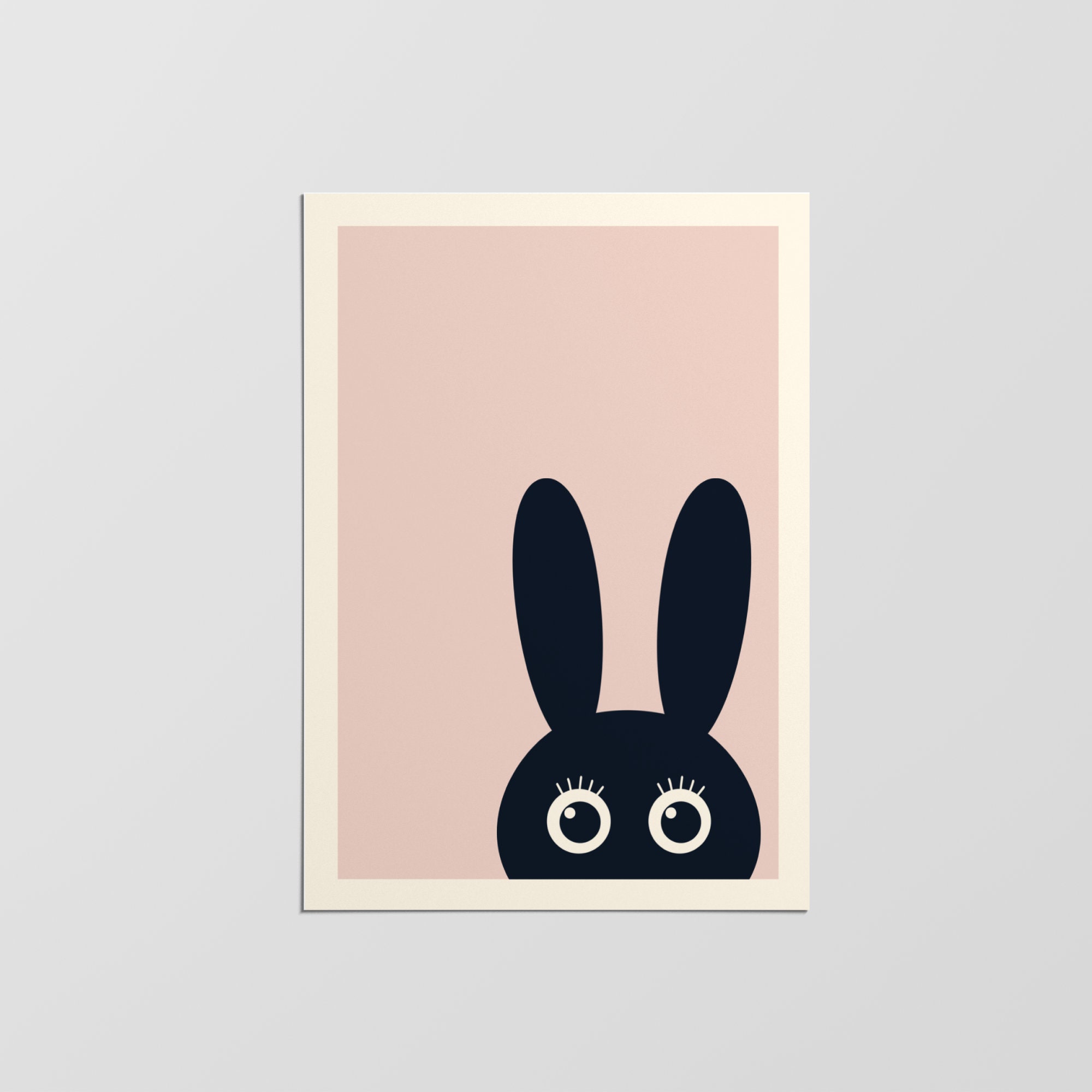 Affiche de Lapin Drôle, Art Mural Illustration Mignon, Affiche Chambre d'enfant Moderne, Cadeau Pour