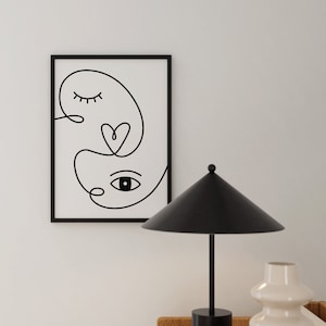 Line Art Prints, Minimalist Wall Art Print, Abstract Line Art, Wall Decor, One Line Art, Black and White Art, Single Line Art