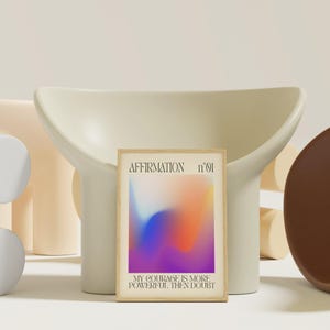Affirmation Aura Art Print: Pastel Ombre Gradient Poster image 4