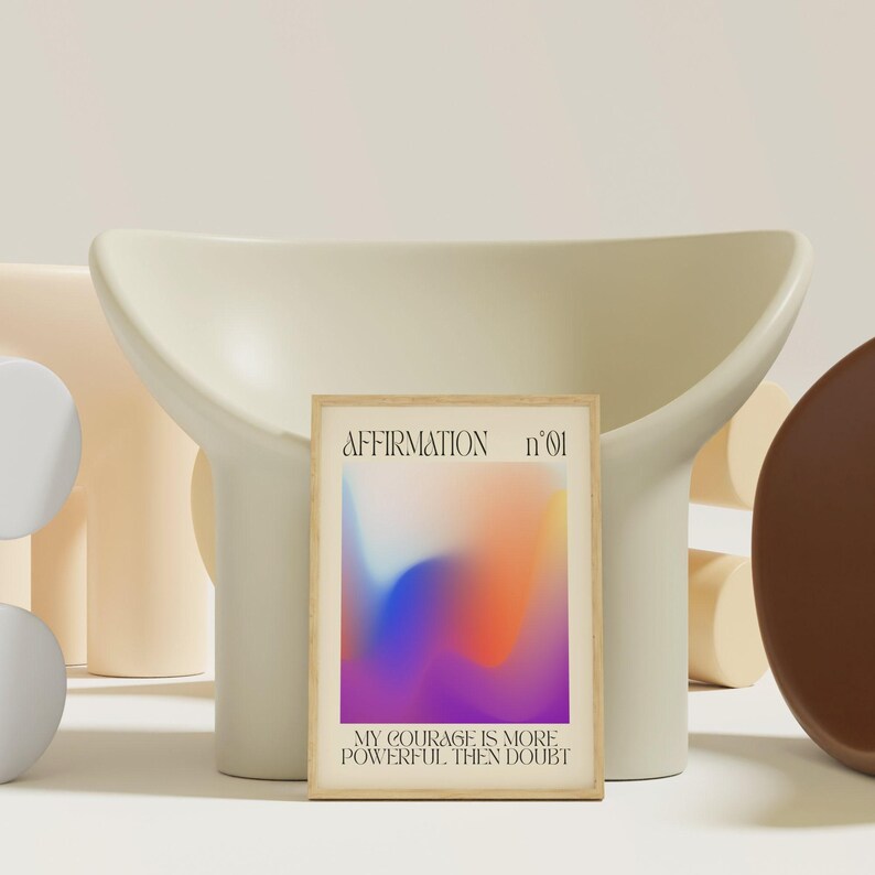 Affirmation Aura Art Print: Pastel Ombre Gradient Poster image 4