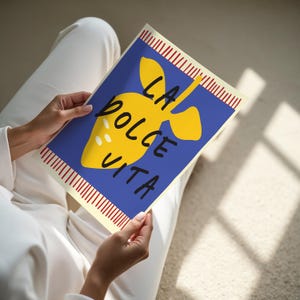Póster "Dolce Vita", regalo de verano "Serenidad junto al mar", impresiones de decoración de pared costera, decoración playera, póster de decoración de pared oceánica