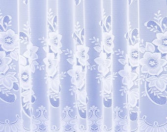 Washington white Lace Net Curtains - Slot Top -Ready To Hang ~ Sold By Metre ~ Free Postage ~