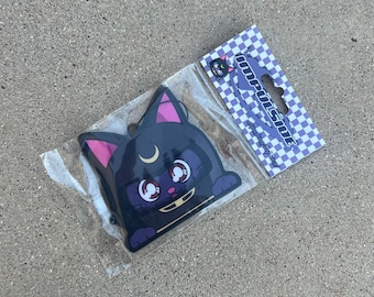 Ambientador Luna Cat // Decoración JDM, Accesorios para coche, Regalo marinero, Ambientador de anime