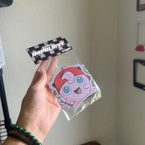 Mechanic Pink Puff Air Freshener // JDM Decor, Car Accessories, Poke Gift, Anime Air Freshener