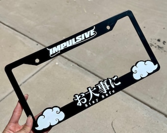 BLACK/WHITE Stay Safe License Plate Frames