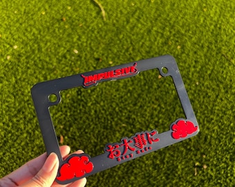 BLACK/RED Stay Safe MOTORCYCLE License Plate Frames