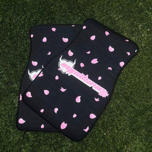 Sakura-vloermatten - ZWART // JDM kawaii-decor, auto-accessoire cadeau, leuke automat, geïnspireerd op anime