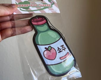 Peach Soju Air Freshener // JDM Decor, Car Accessories, Asian Gift, Anime Air Freshener