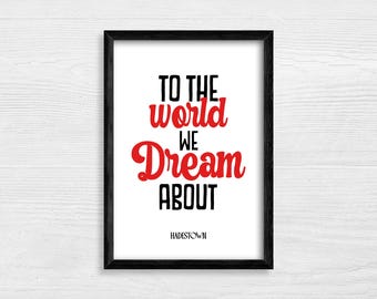 To The World We Dream About - Hadestown - Musical Theater Broadway Musicals West End Print Poster Wall Art Afdrukbaar cadeau digitale download
