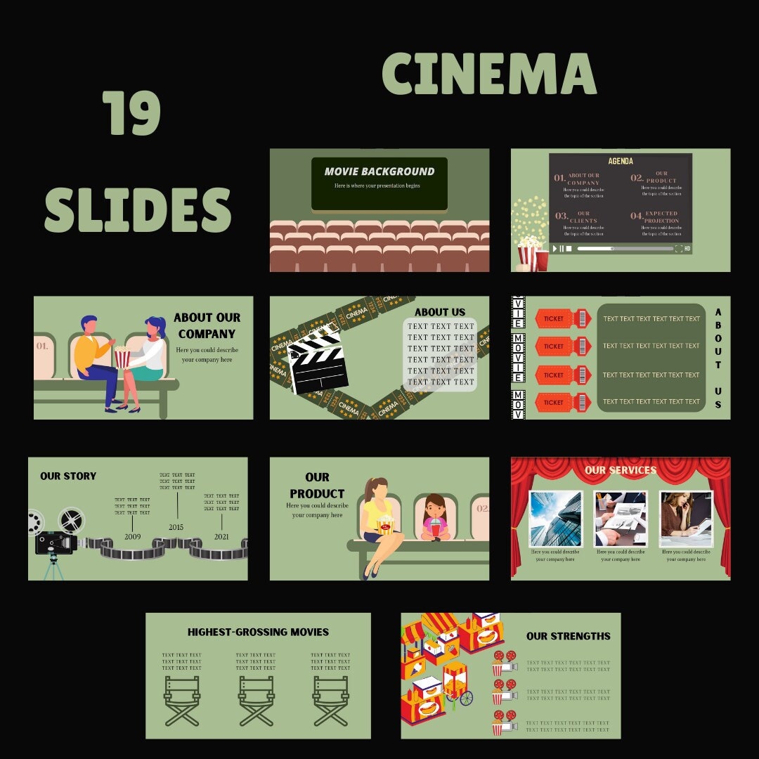 Cinema Powerpoint Templates Slide Presentation Etsy Cinema Powerpoint Templates Slide Presentation Etsy