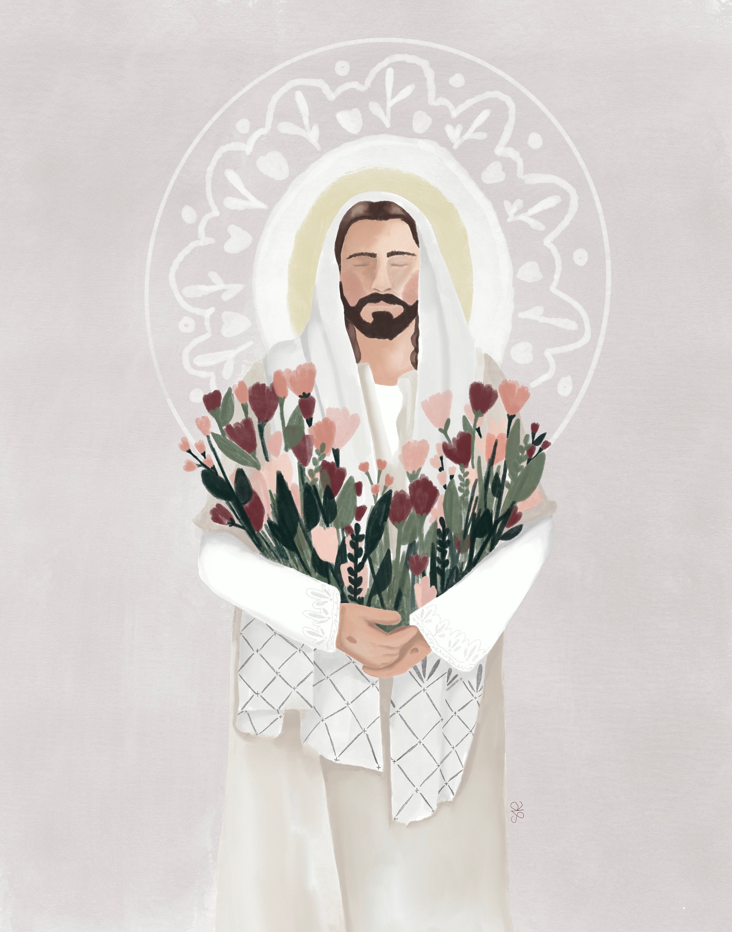 Floral jesus sandals deals