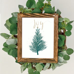 Holiday Christmas Tree Joy Watercolor Print