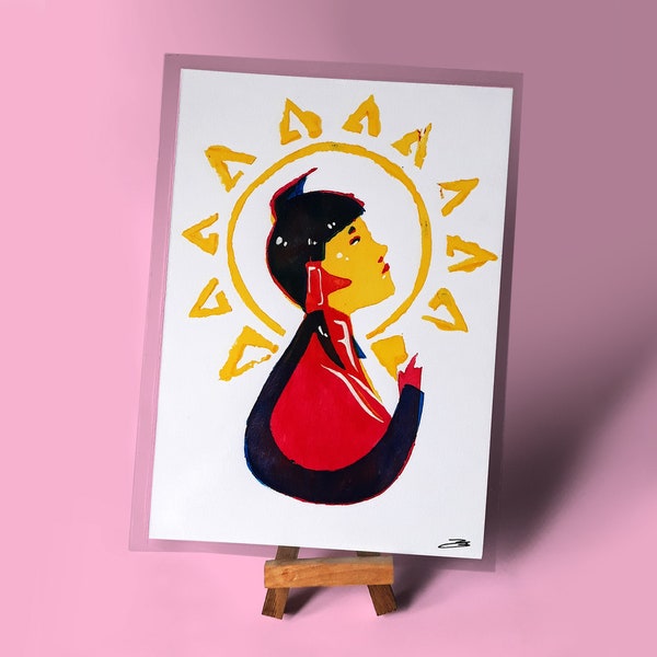 PRINT A5 pochoir « La prêtresse du soleil »