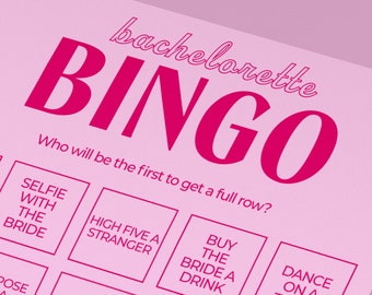 Bachelorette Bingo PINK edition | Digital Download | Hen Party | Girls Night Party Game