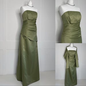 Suknia balowa w stylu vintage, sukienka na zakończenie szkoły w stylu retro, sukienka z zielonej satyny z lat 90., bez ramiączek, wieczorowa, formalna, na imprezę, bal, rejs, na smoking, na specjalne okazje.