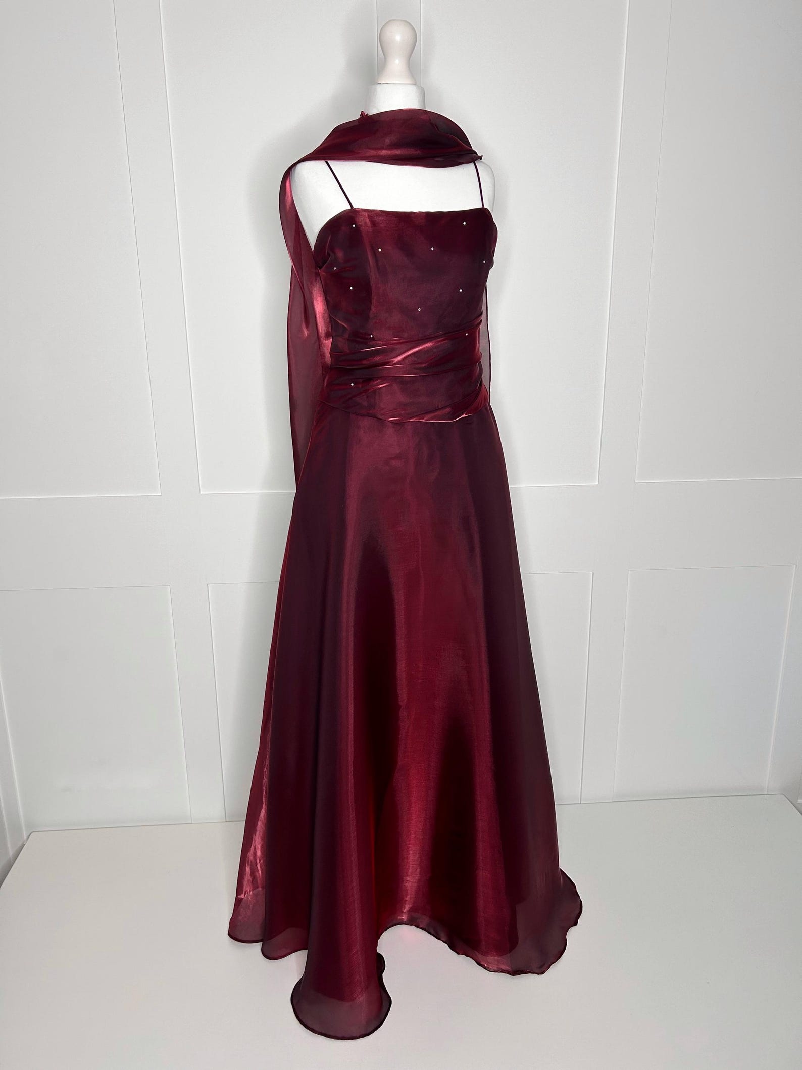 Y2K Burgundy Lacy Dress (M)