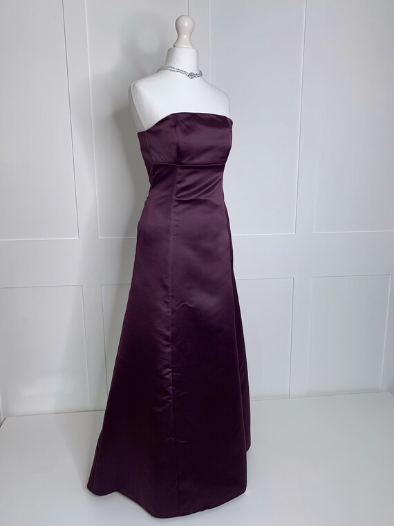 Vintage Strapless Purple Satin Pleated Sheath Cocktail Dress Short Prom Dress Homecoming Dress main image 1