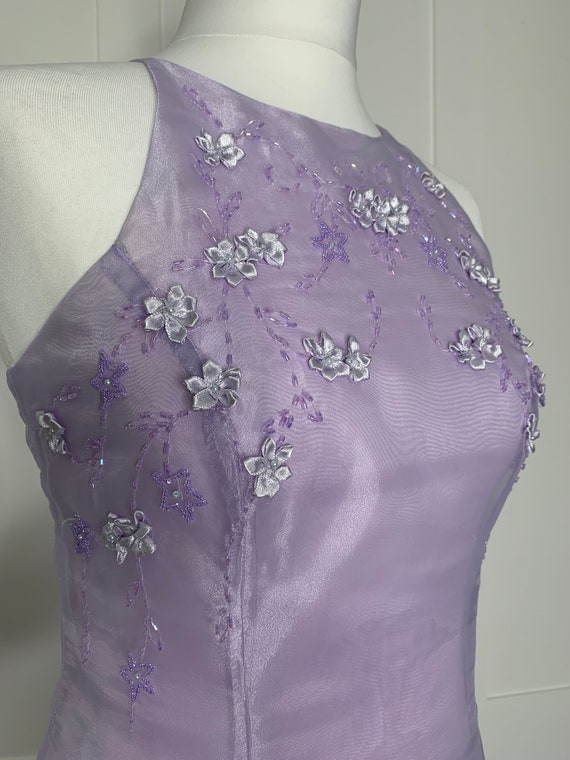 Vintage prom dress, retro 1990s purple/lavender o… - image 3