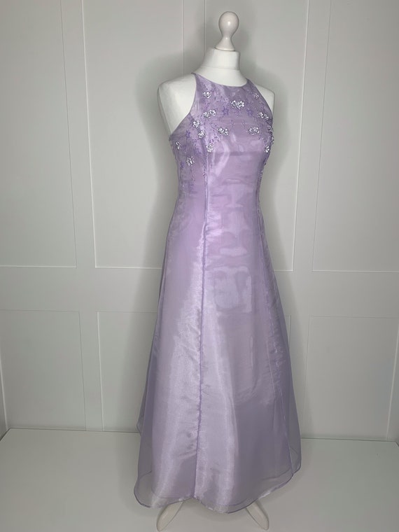 Vintage prom dress, retro 1990s purple/lavender o… - image 2