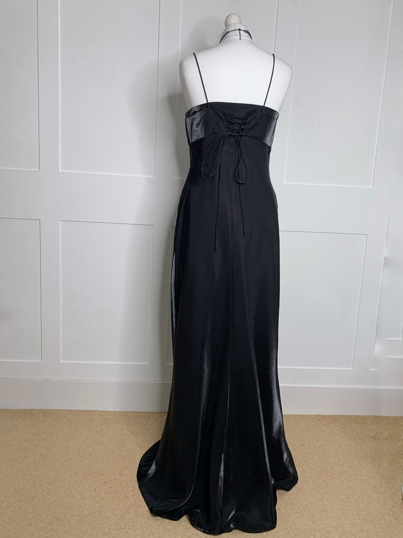 Vintage Prom Dress, Retro 1990 Black Bridgerton Style Empire Line ...