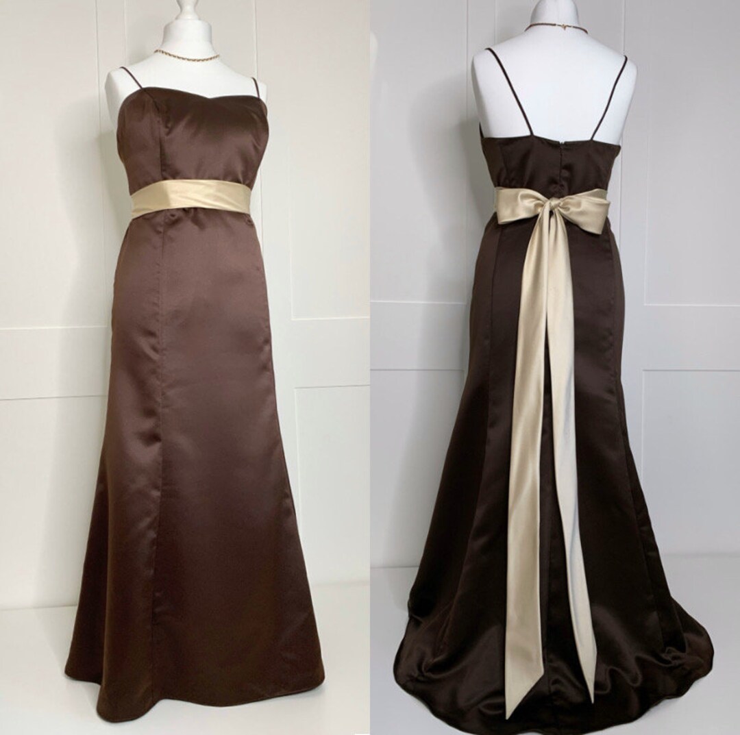 Vintage Satin Lace A Line Short Party Dress Brown Homecoming Dress