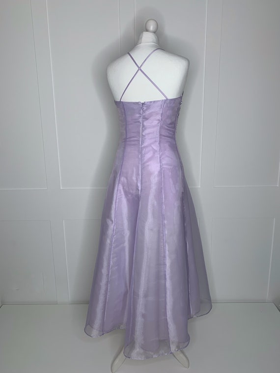 Vintage prom dress, retro 1990s purple/lavender o… - image 6