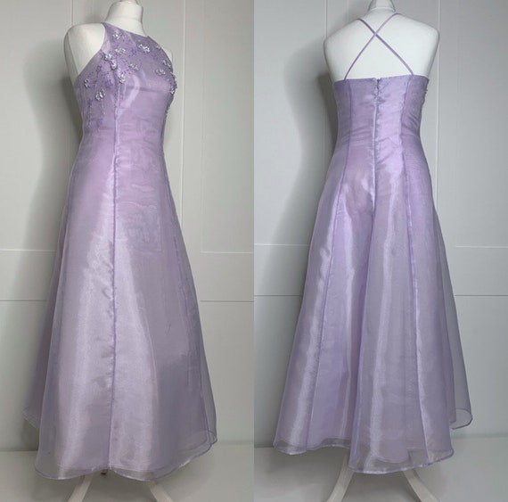 Vintage prom dress, retro 1990s purple/lavender o… - image 1