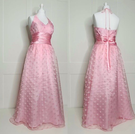 Vintage Prom Dress Retro Y2K Pink Halter Neck Evening Formal Party Prom Ball Cruise Black Tie Special Occasion Dress. Etsy UK
