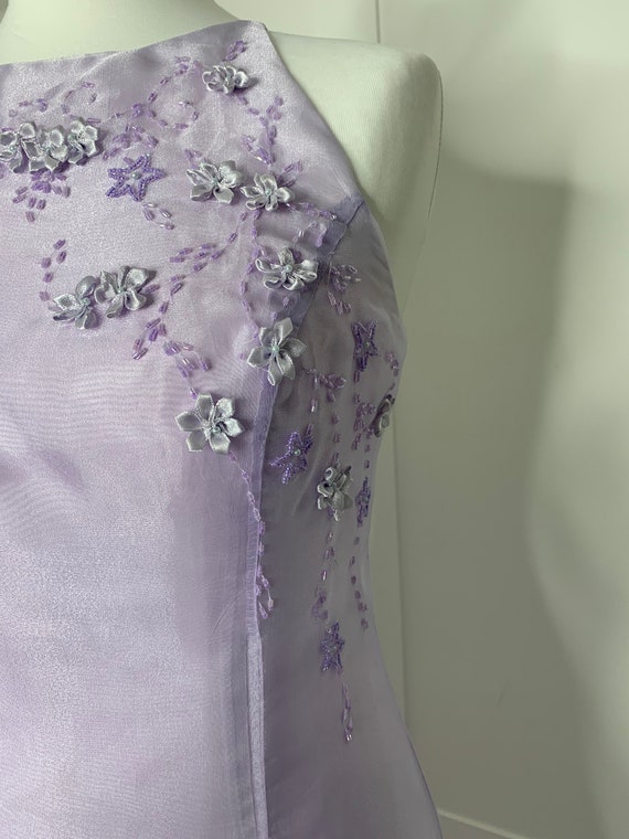 Vintage prom dress, retro 1990s purple/lavender o… - image 4